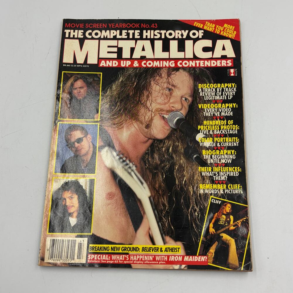 Metallica Complete History Movie Screen Yearbook No 43 1993 Cliff Burton